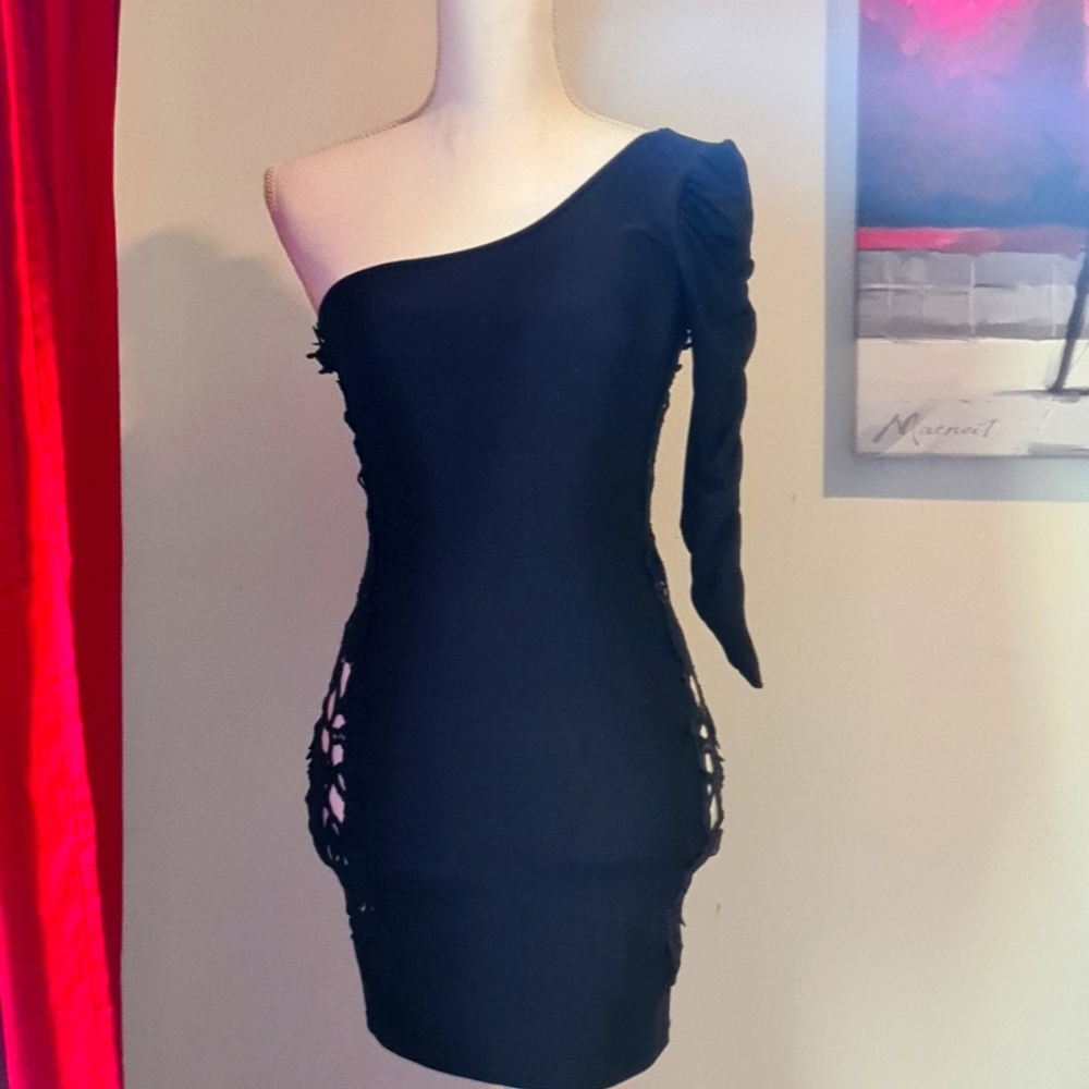 Symphony One shoulder/strapless bodycon dress Size S